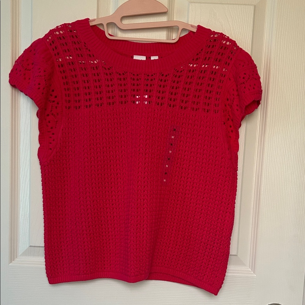 GAP Crocheted Fuchsia Summer Sweater